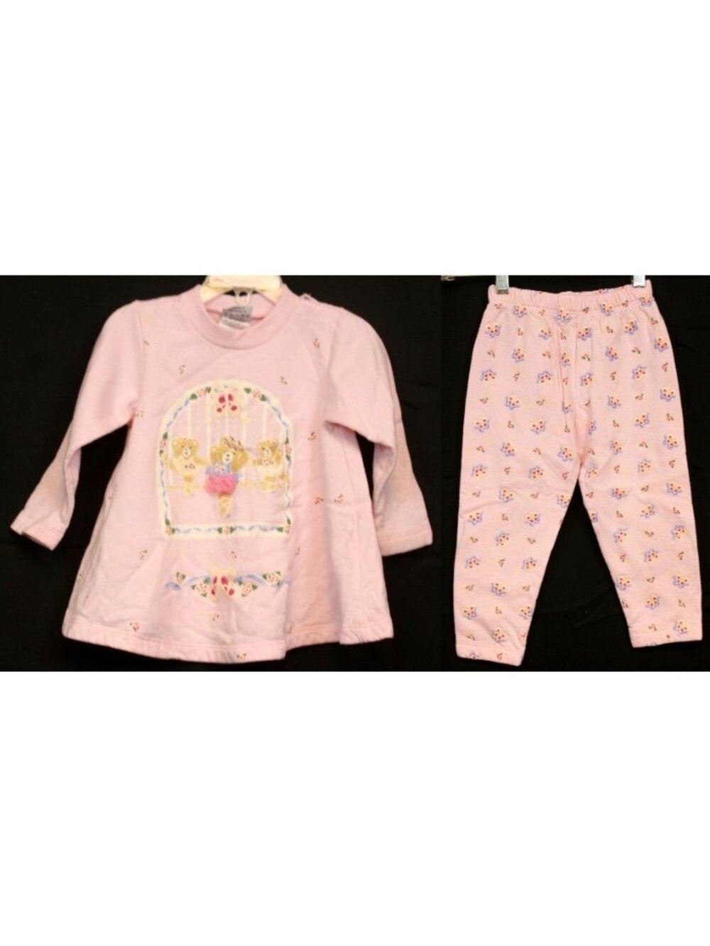 Spumoni 2pc Outfit 3T Medium Teddy Bear Ballerina Pink Sweatshirt Pants